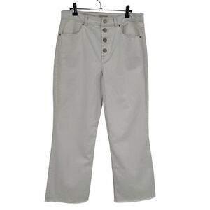 Tyler Boe Button Fly Straight Leg Raw Edge Hen Jeans White Size 10